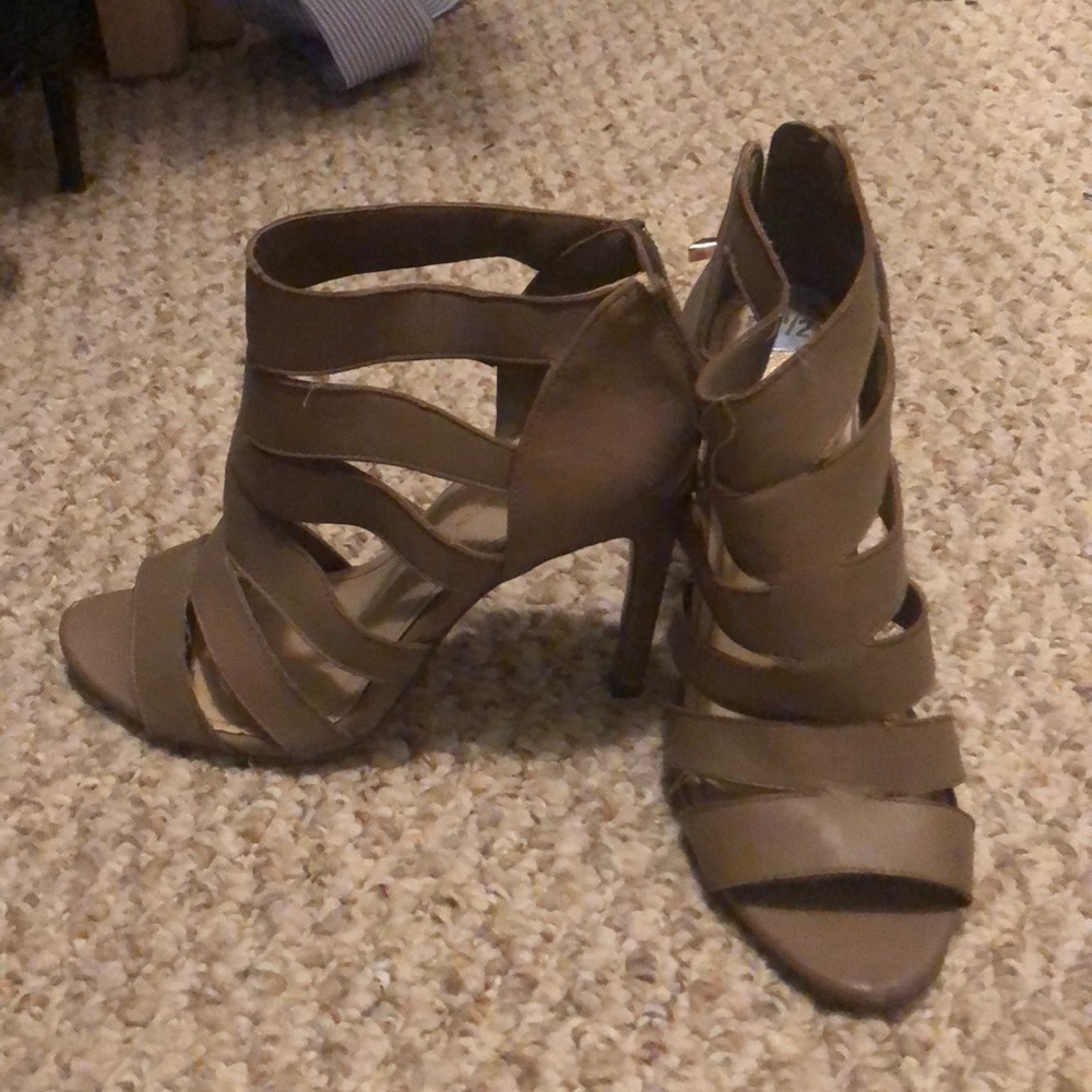 BCBG caged heels